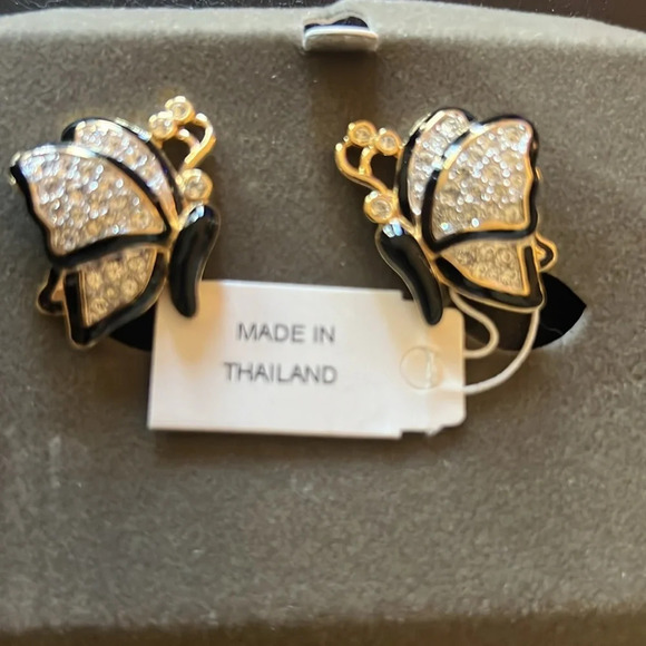 Nolan Miller Vintage rhinestone butterfly clip on earrings Women Nolan Miller Vintage rhinestone butterfly clip on earrings